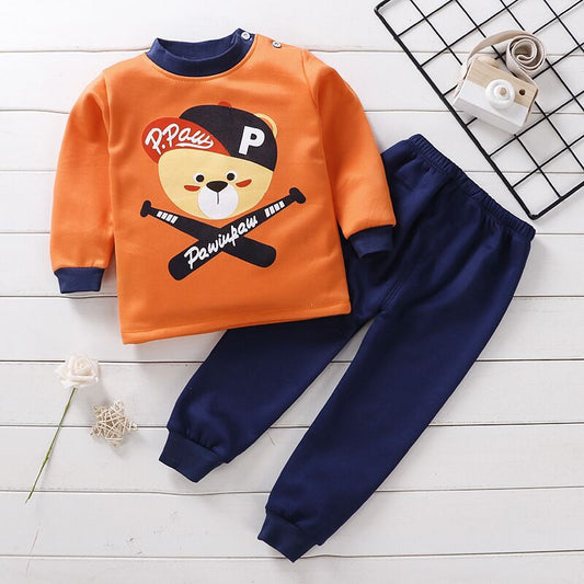 Toddler Thick Fleece Cartoon printed Set