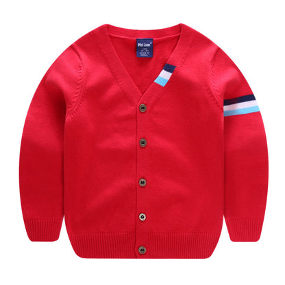 Kids Casual Solid Color Cardigan