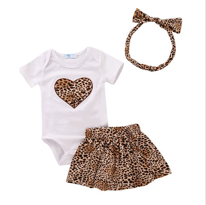 Infant Printed Love Romper with HeadBand