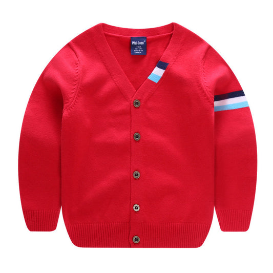 Kids Casual Solid Color Cardigan