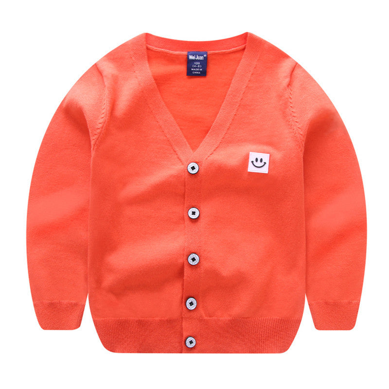 Kids Casual Solid Color Cardigan