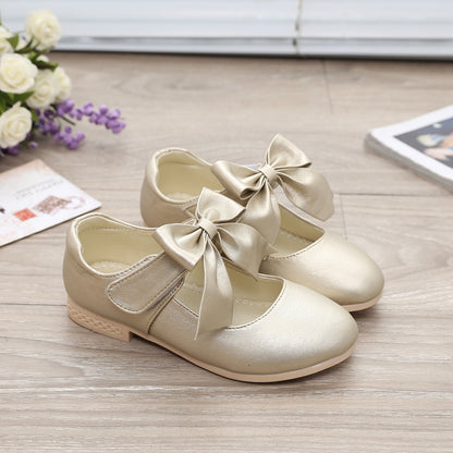 Girls Leather Bowknot Shoes