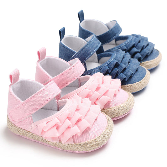 Baby Girl Wave Ruffle Soft-Soled Shoes