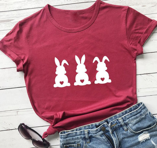 Easter Love Bunny Pattern Print Short Sleeve Set