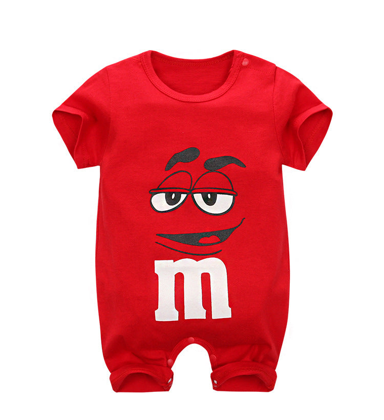 Infant Short Sleeve Cartoon Jumpsuit One-piece