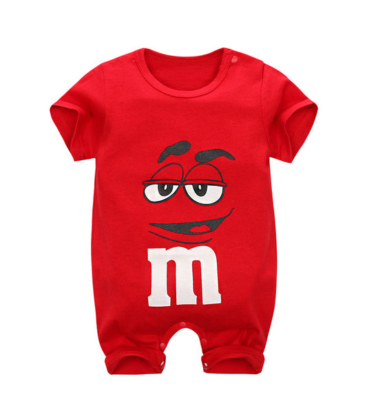 Infant Short Sleeve Cartoon Jumpsuit One-piece