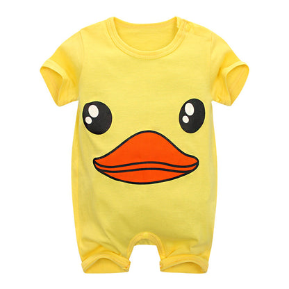 Infant Short Sleeve Cartoon Jumpsuit One-piece