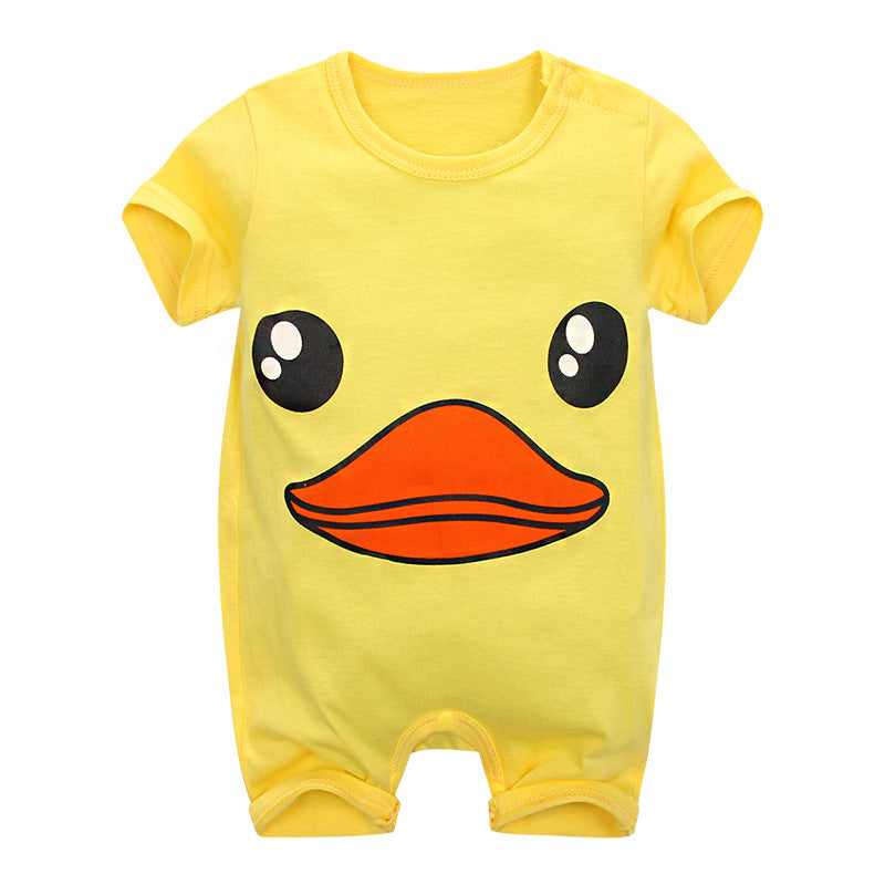 Infant Short Sleeve Cartoon Jumpsuit One-piece