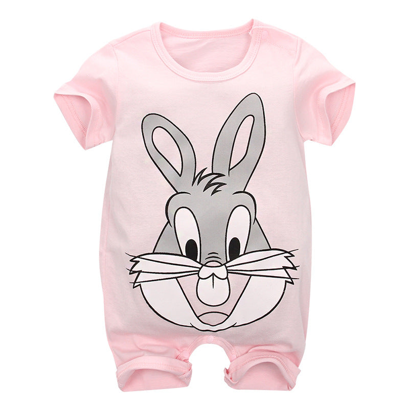 Infant Short Sleeve Cartoon Jumpsuit One-piece