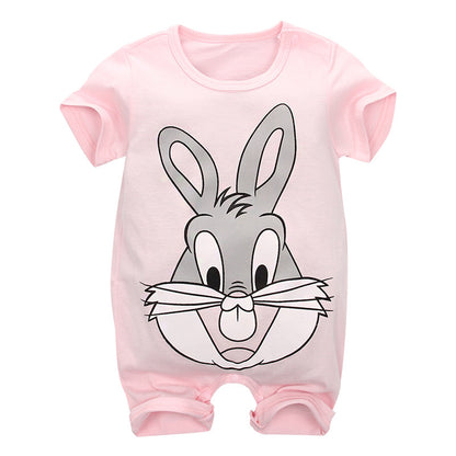 Infant Short Sleeve Cartoon Jumpsuit One-piece