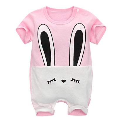 Infant Short Sleeve Cartoon Jumpsuit One-piece