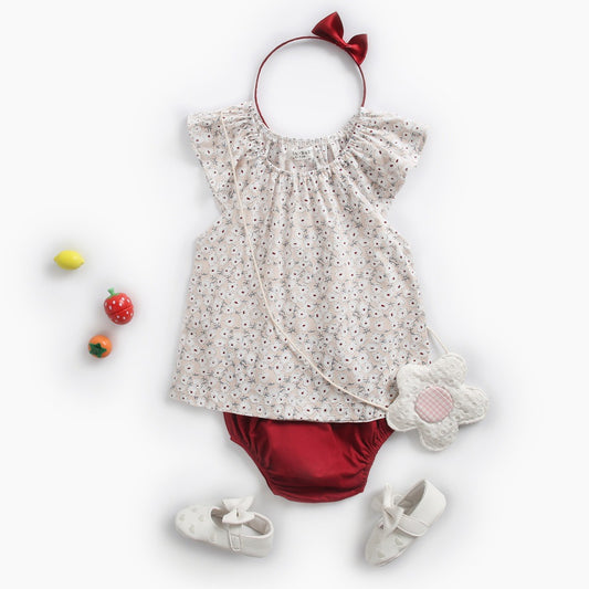 Floral Romper Briefs Baby Two Piece Set