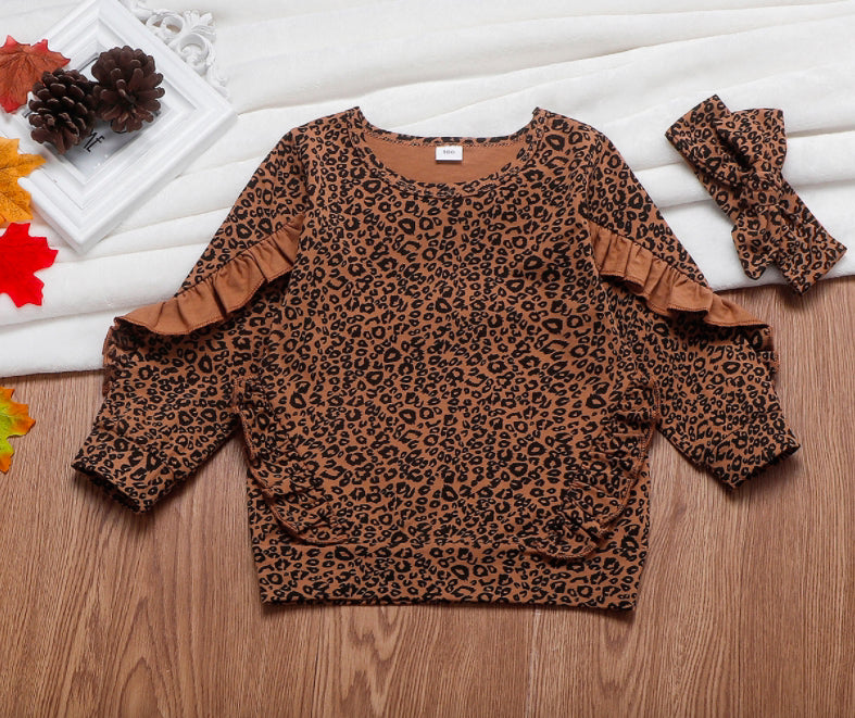 Toddler Girls Clothes Cheetah Tops White Pants