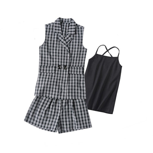 Girls Summer Korean Style Three-Piece Set