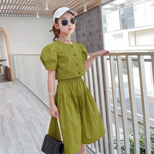 Big Kids Korean Style Western Fashion Trendy Two piece Set