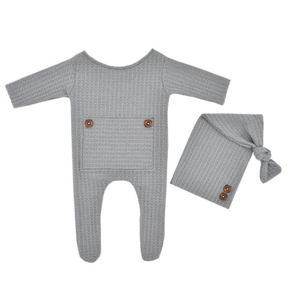 Newborn solid color Thermal Onesie Set