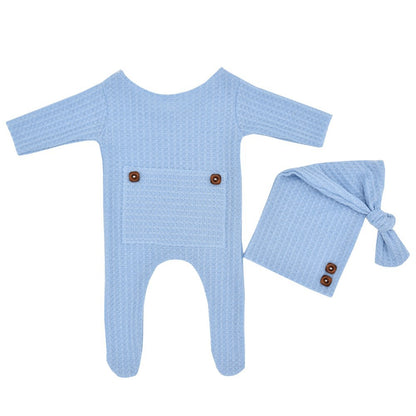 Newborn solid color Thermal Onesie Set