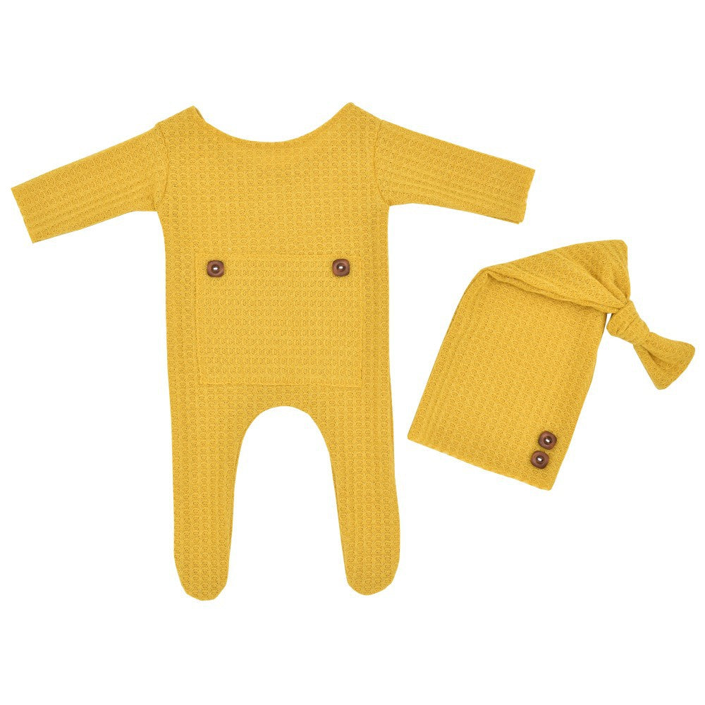 Newborn solid color Thermal Onesie Set