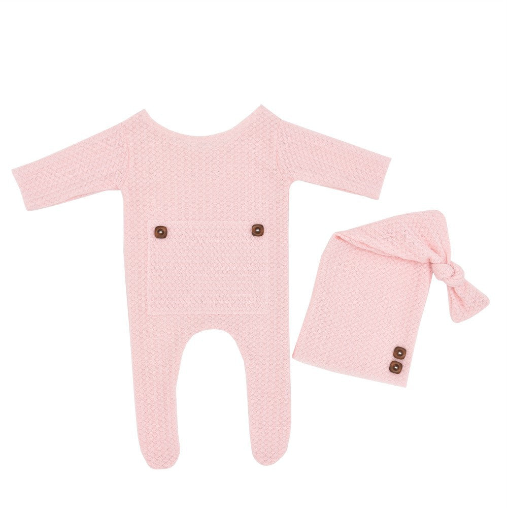 Newborn solid color Thermal Onesie Set