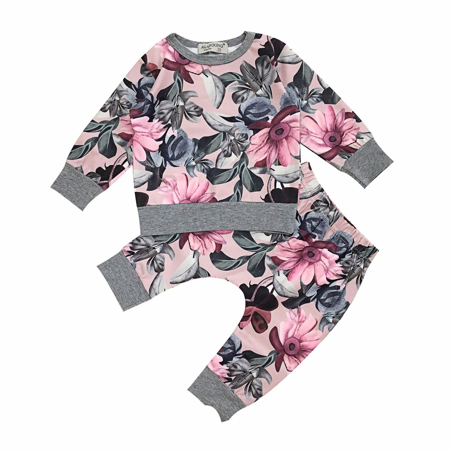 Leisure Flower Printing Baby Girl Set