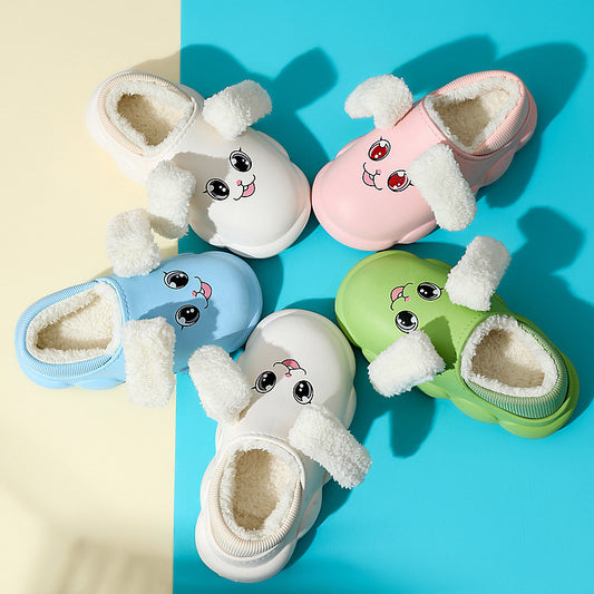 Thick Soled Waterproof Children's Cotton Slippers