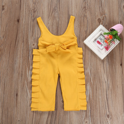 Children's Yellow Cotton Overalls