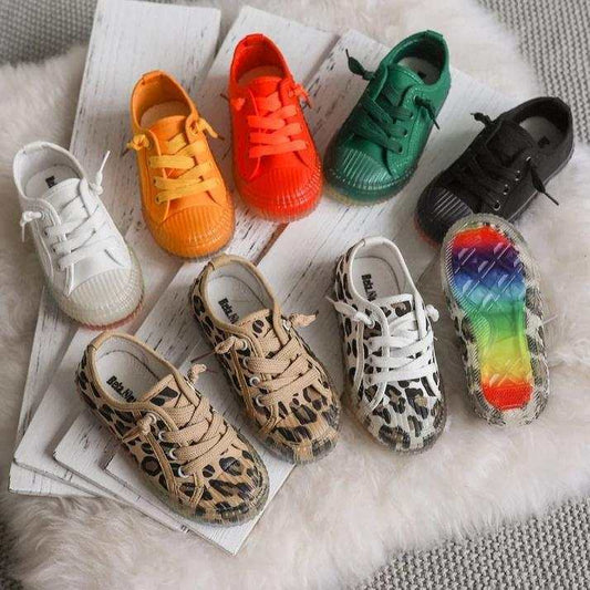 Casual Kids Canvas Fashion Clear Bottom Non-slip Sneakers