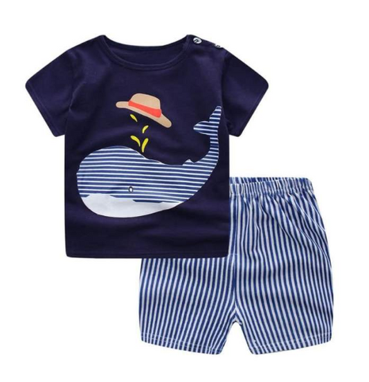 Childrens Cartoon short sleeve two-piece Set