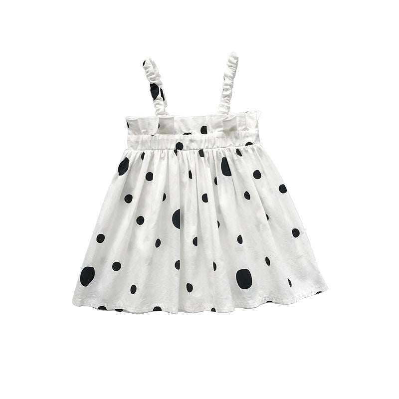 Girls Printed Polka Dotted Dress Summer Tank Top Style