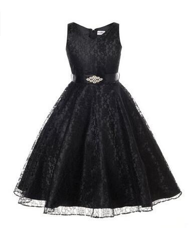 Girls Lace Solid color Dress