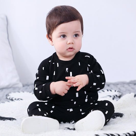 Autumn Kids Black and White SweatSuit