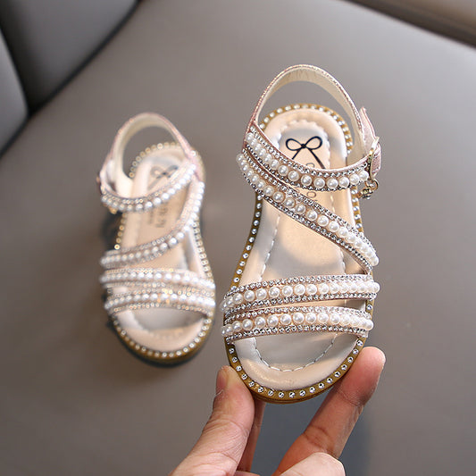 Little Girls Pearl Sandals