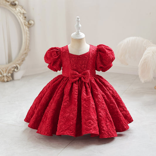 High-end Solid Color Dress And Fluffy Skirt
