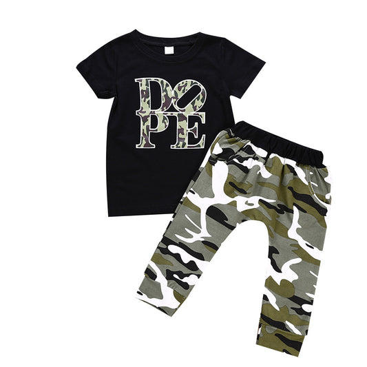 Dope Camouflage Toddlers Fashionable Two-piece Set