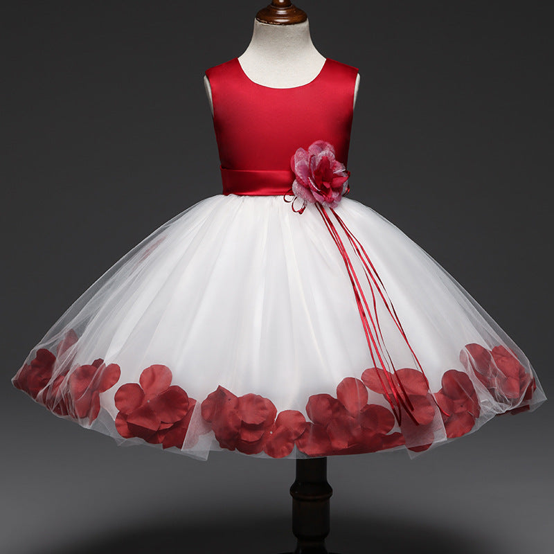 Girls Rose Pedal Skirt Dress