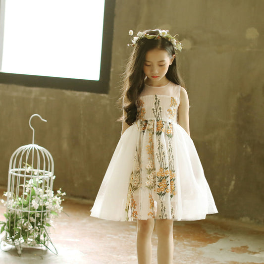 Girls Lace Wedding Casual Floral summer dress