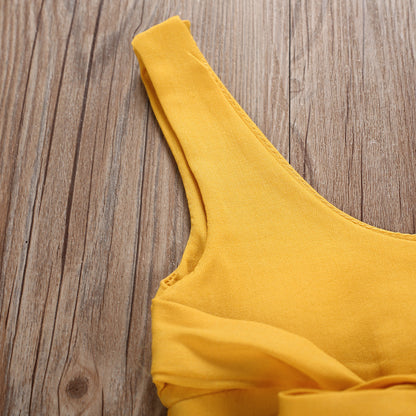 Children's Yellow Cotton Overalls