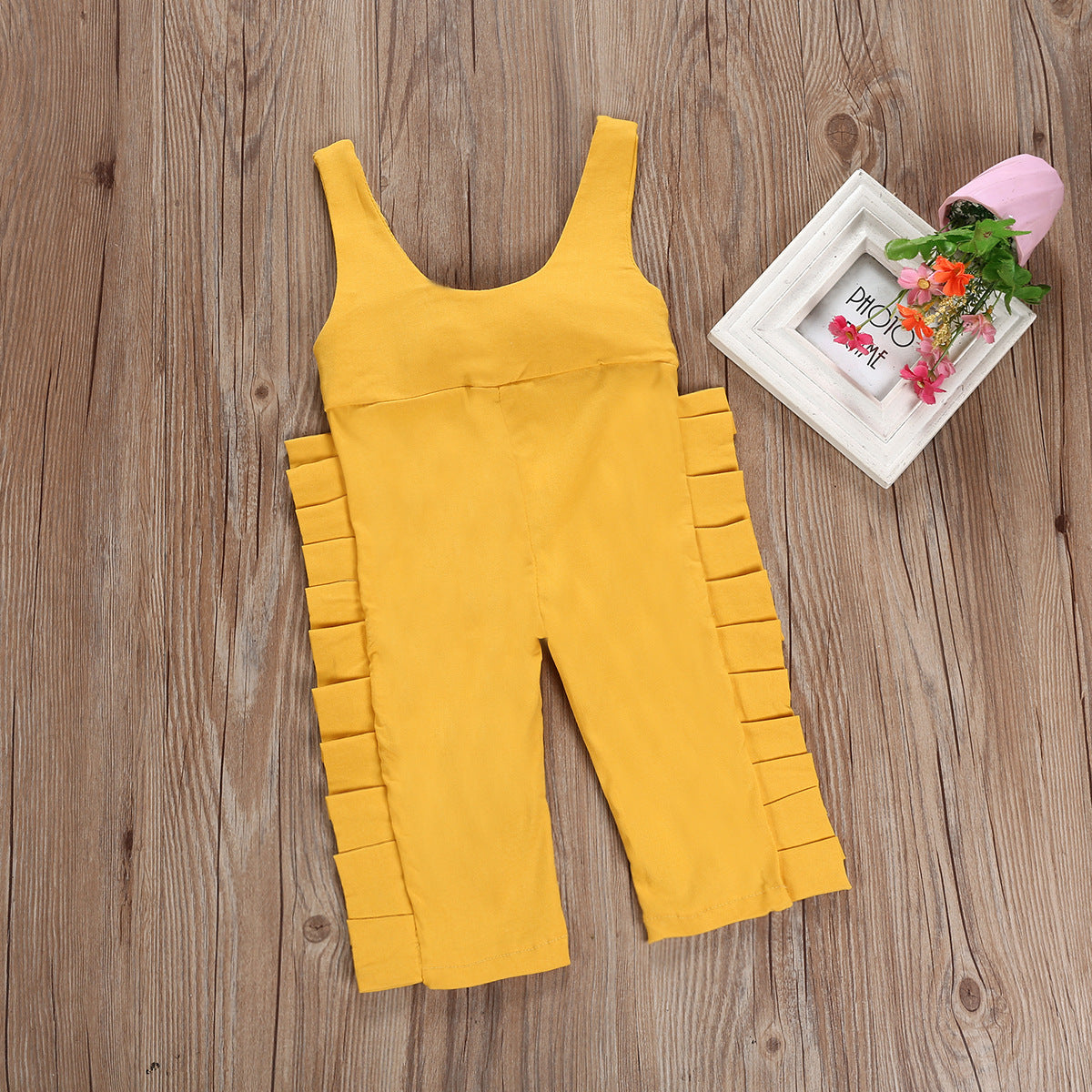 Children's Yellow Cotton Overalls