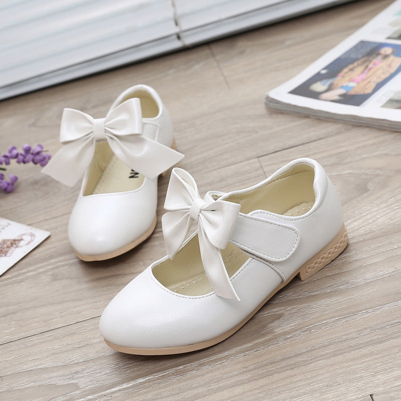 Girls Leather Bowknot Shoes