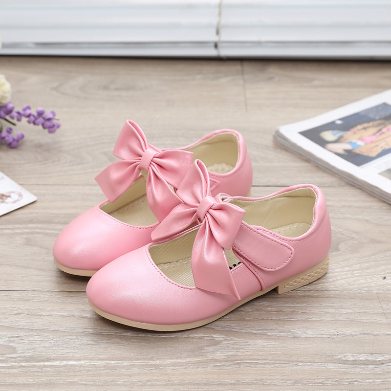 Girls Leather Bowknot Shoes