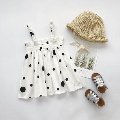 Girls Printed Polka Dotted Dress Summer Tank Top Style