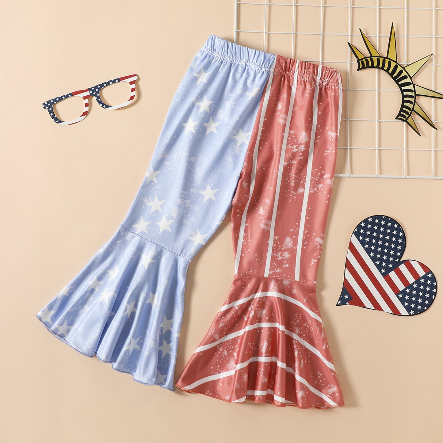 Girls Top Babe Independence Day Flared Pants Set