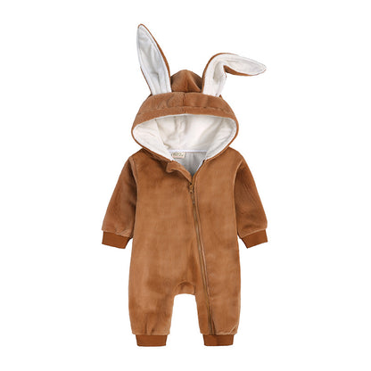 Rabbit Ear Jumpsuit Newborn Warm Clothes