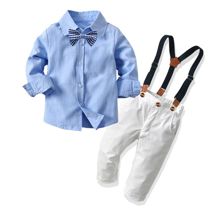 Children's Suit Long Sleeved Shirt With Straps And Pants