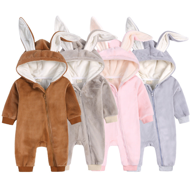 Rabbit Ear Jumpsuit Newborn Warm Clothes