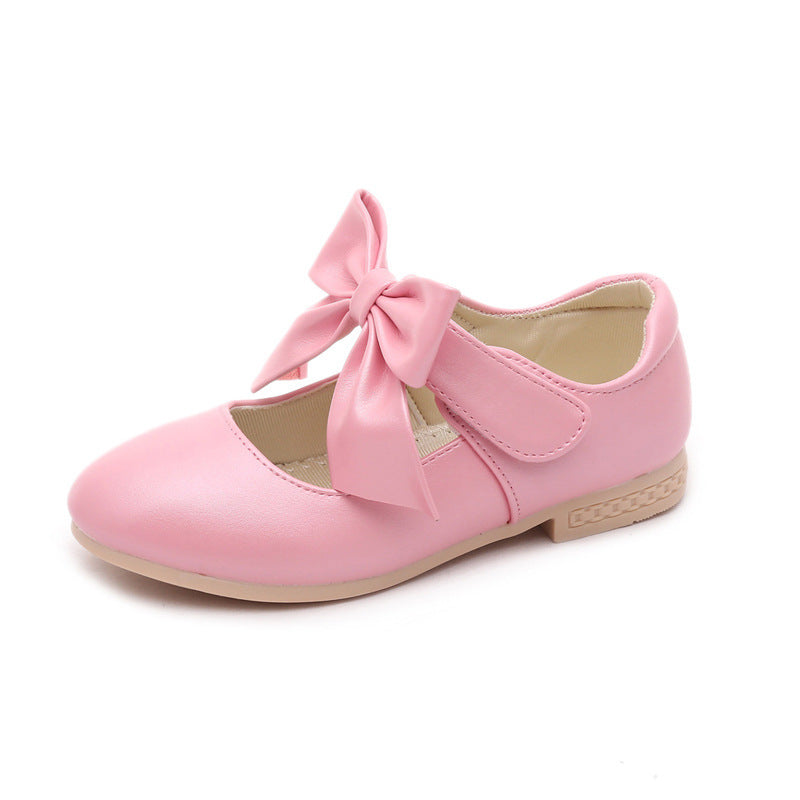 Girls Leather Bowknot Shoes