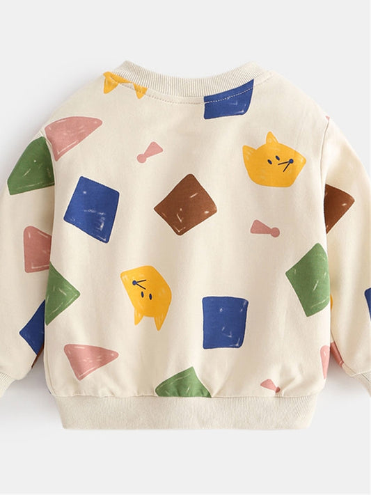 Kids Fox Square Patterns Sweater