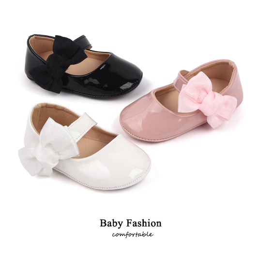 Cute Baby Girl Leather Bowknot Casual Shoes