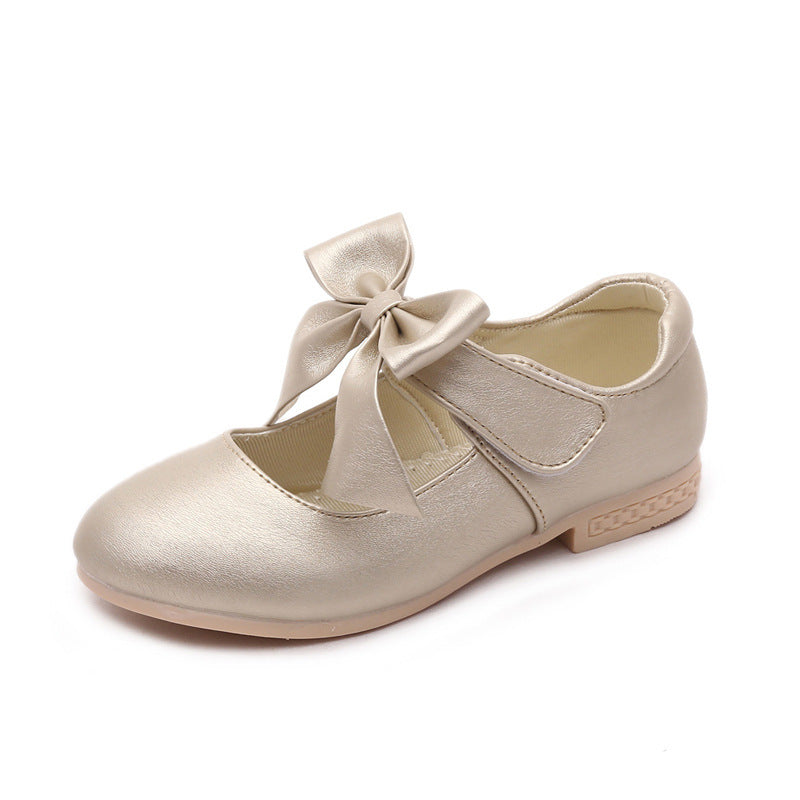 Girls Leather Bowknot Shoes